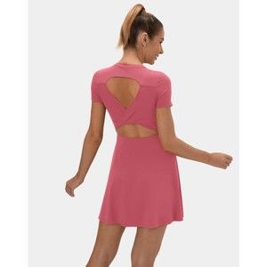 Halara Backless Twisted Cut Out Barre Ballet Dance Flare Dress Size Small New